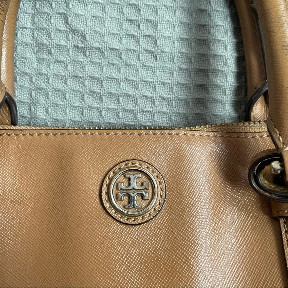 Tory Burch Robinson‎ Leather Tote Bag Brown with Original Fabric Bag